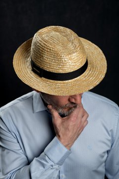 Pánsky slamený klobúk BANDI, model FEDORA RICCO Sabbia