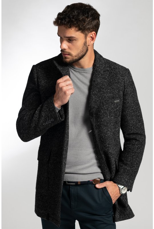 Pánsky jarný – jesenný kabát LUCASSO SLIM Antracit