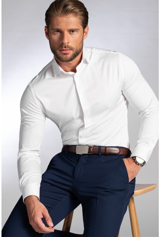 Pánska košeľa BANDI, model REGULAR LARICCIO Bianco