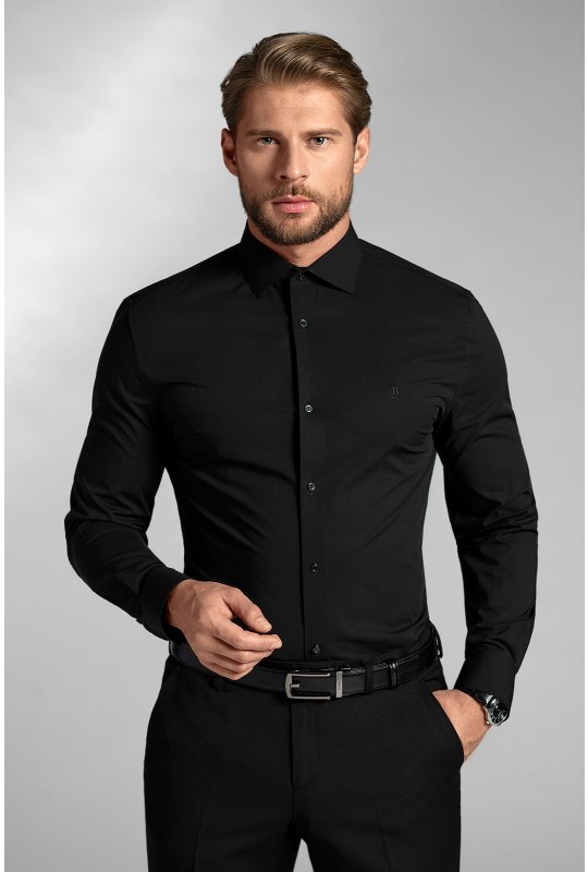 Pánska košeľa BANDI, model FORMAL TERAZZO Nero