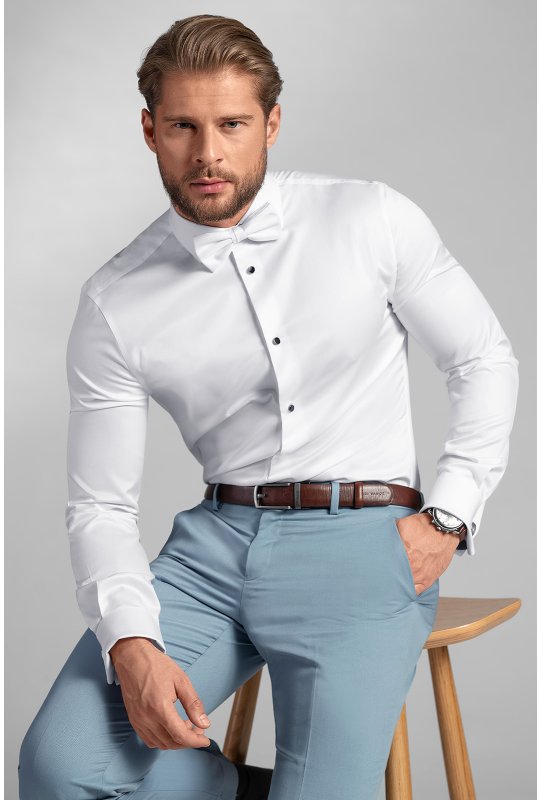 Pánska košeľa BANDI, model SLIM ESTADUX Bianco
