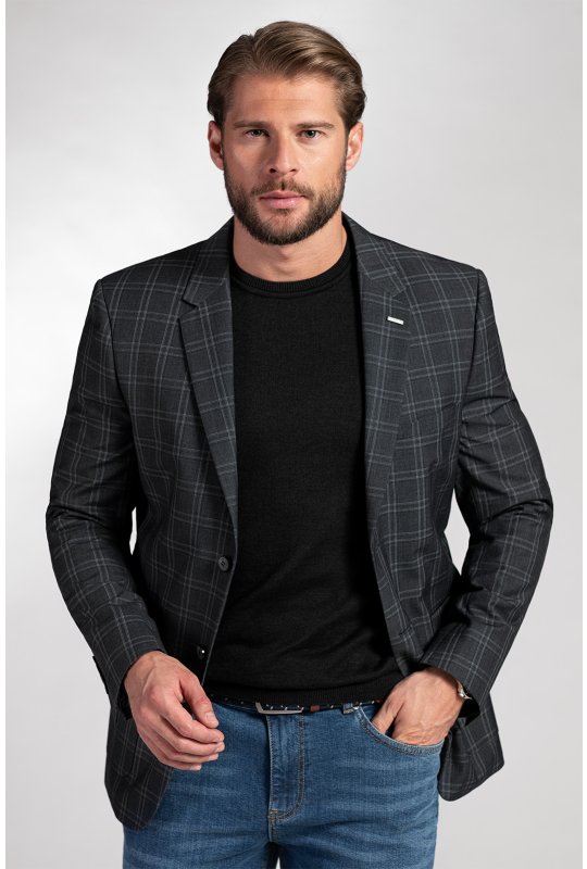 Pánske voľnočasové sako BANDI, model SLIM SATORIO Antracit