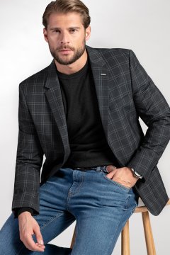 Pánske voľnočasové sako BANDI, model TAILORED SATORIO Antracit