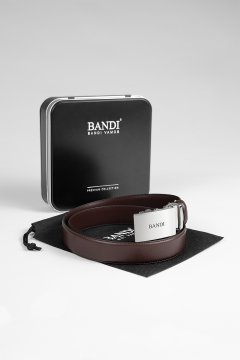 Pánsky opasok BANDI Maron, exkluzívny dárčekový box