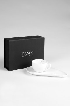 Porcelánová šálka na kávu BANDI Bianco, darčekový box