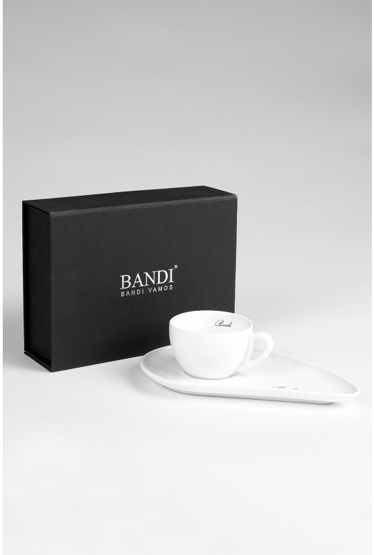 Porcelánová šálka na kávu BANDI Bianco, darčekový box