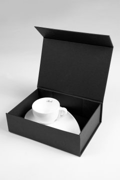 Porcelánová šálka na kávu BANDI Bianco, darčekový box