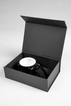 Porcelánová šálka na kávu BANDI Nero, darčekový box