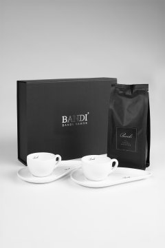 Porcelánové šálky s kávou BANDI, Bianco, darčekový box