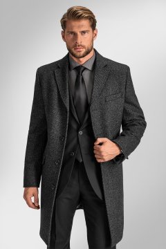 Pánsky kabát BANDI, model SLIM ALVANO Antracit
