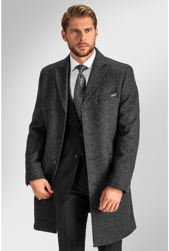 Pánsky kabát BANDI, model TAILORED NAVELLO Antracit