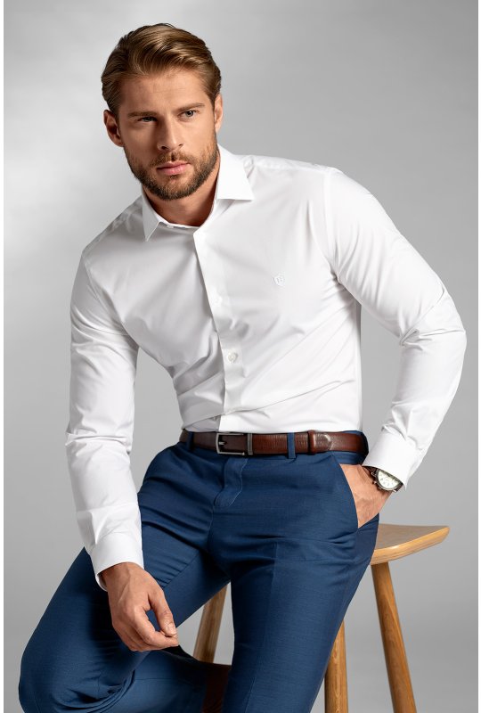 Pánska košeľa BANDI, model SLIM TERAZZO Bianco