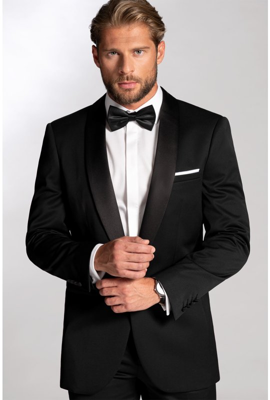 Pánsky oblek BANDI RIVELLO Nero, strih TAILORED FIT