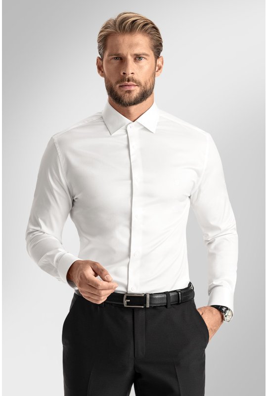 Pánska košeľa BANDI, model SLIM FASCUTO Bianco