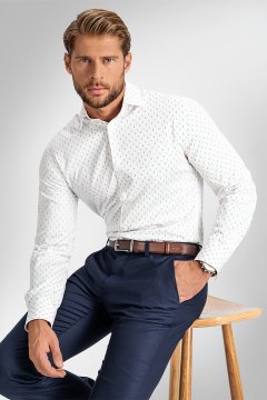 Pánska košeľa BANDI, model SLIM ERICCO Bianco