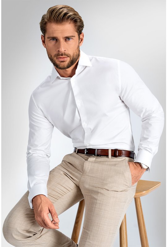 Pánska košeľa BANDI, model SLIM MATASINI Bianco 