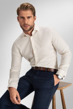 Pánska košeľa BANDI, model REGULAR PADREO Cremo