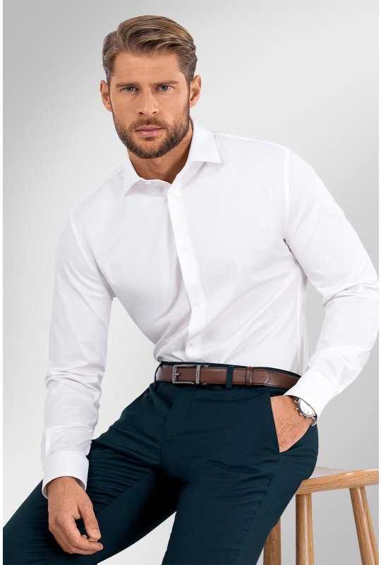 Pánska košeľa BANDI, model SLIM EDMONTE Bianco