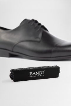 Guľaté voskované šnúrky do topánok BANDI LANCI, Nero
