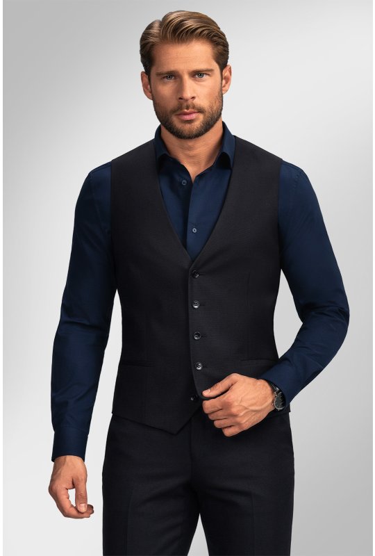 Pánska vesta BANDI, model SLIM SAVARO Nero