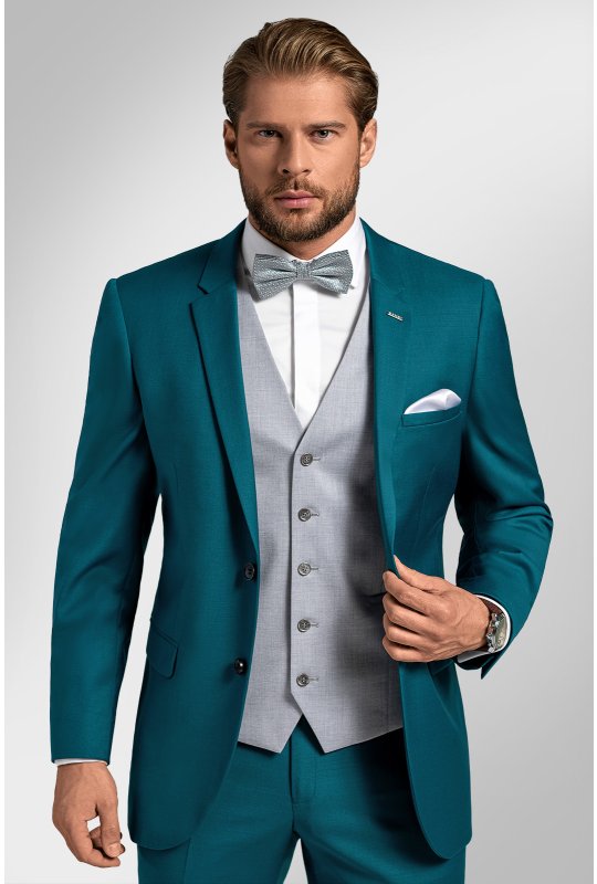 Pánsky oblek BANDI MARANELI Petrol, strih SLIM FIT