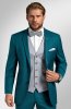 Pánsky oblek BANDI MARANELI Petrol, strih SLIM FIT