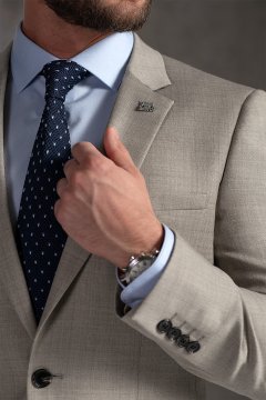 Pánsky oblek BANDI PONTARELLI Sabbia, strih TAILORED FIT