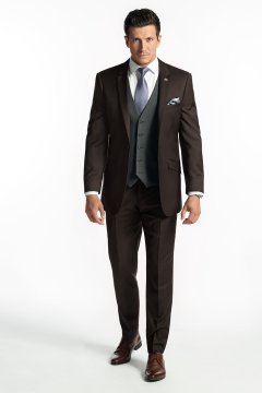 Pánsky oblek BANDI TOFFIERO Maron, strih TAILORED FIT