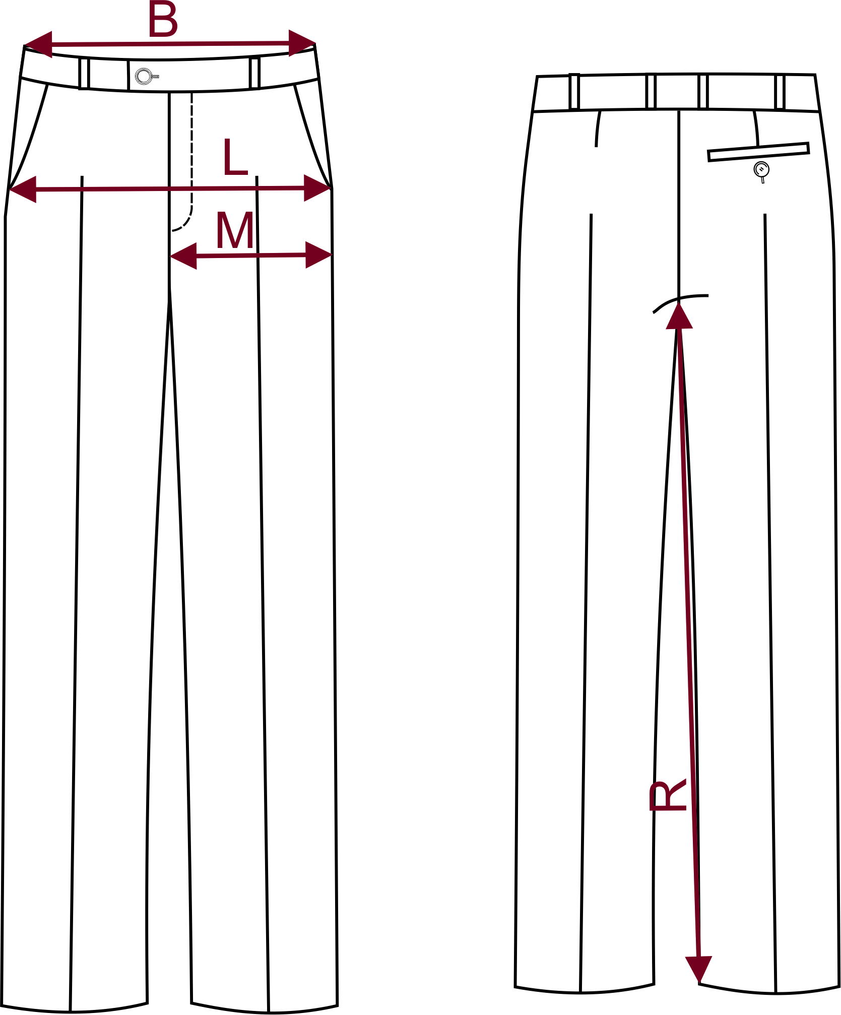 Rozmerová tabuľka nohavíc AW25/26 TAILORED ULTRA FIT ARCIBOLO
