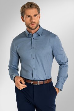 Pánska košeľa BANDI, model SLIM DIMETRO Indaco