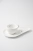 Porcelánová šálka na kávu BANDI Bianco, 80 ml, v darčekovom boxe