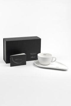 Porcelánová šálka na kávu BANDI Bianco, 280 ml, v darčekovom boxe