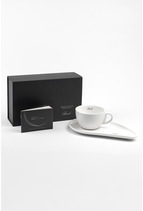 Porcelánová šálka na kávu BANDI Bianco, 280 ml, v darčekovom boxe