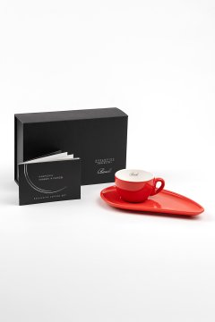 Porcelánová šálka na kávu BANDI Rosso, 80 ml, v darčekovom boxe