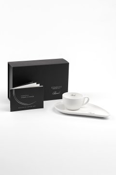 Porcelánová šálka na kávu BANDI Bianco, 80 ml, v darčekovom boxe