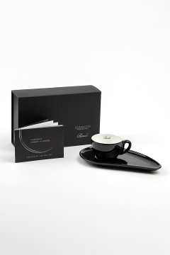 Porcelánová šálka na kávu BANDI Nero, 80 ml, v darčekovom boxe