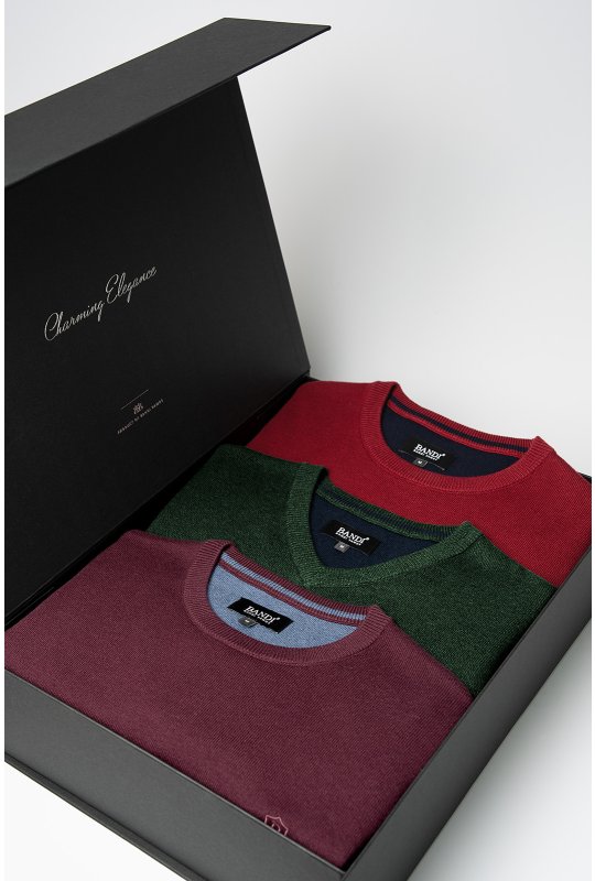 Set pánskych svetrov MORISTO, 3 ks v darčekovom boxe