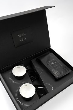 Porcelánové šálky s kávou BANDI, Nero, v darčekovom boxe