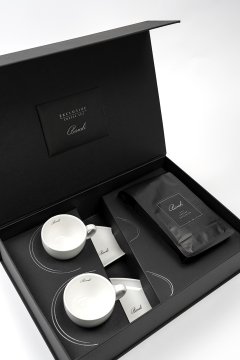 Porcelánové šálky s kávou BANDI, Bianco, v darčekovom boxe