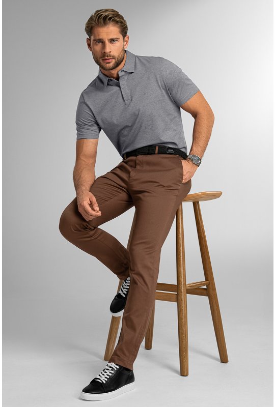 Pánske nohavice BANDI, model STRAIGHT FIT BARGETI Ochre