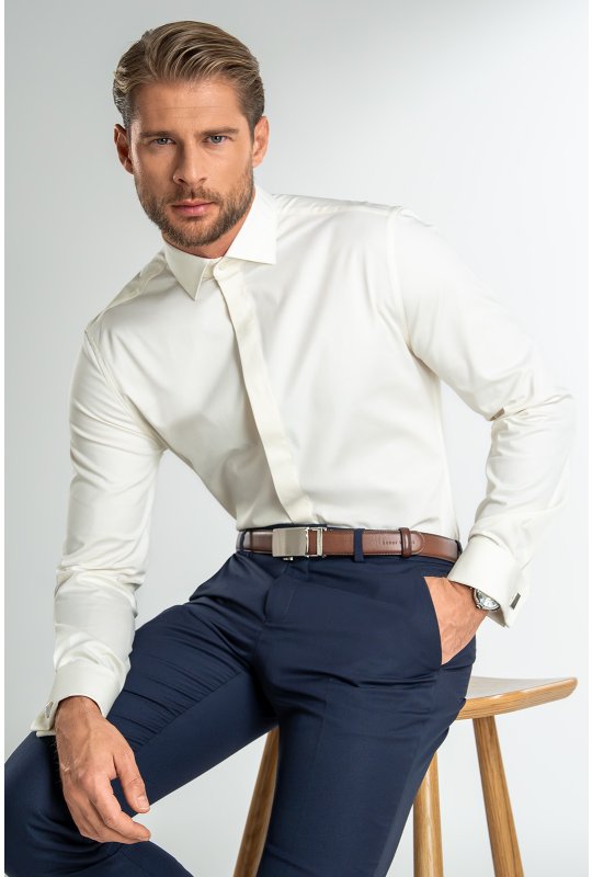 Pánska košeľa BANDI, model REGULAR FLORADUX Cremo