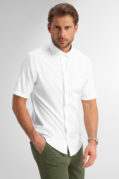 Pánska košeľa s krátkym rukávom BANDI, model REGULAR LEGERO Bianco