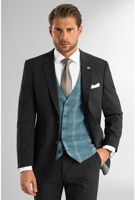 Pánsky oblek BANDI MANFREDI Nero, strih TAILORED FIT