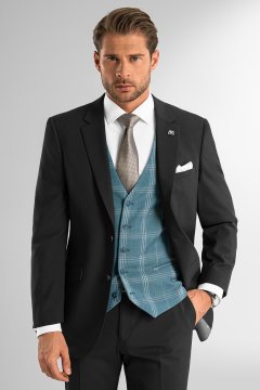 Pánsky oblek BANDI MANFREDI Nero, strih COMFORT FIT